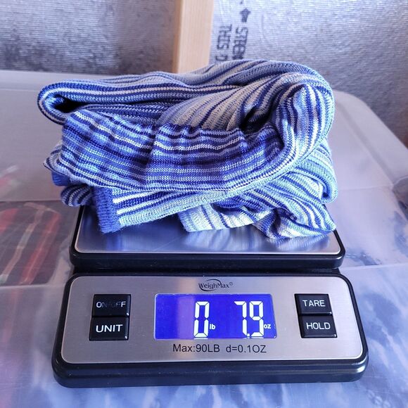 White House Black Market Top Small Striped Blue, White Off The Shoulder - Picture 10 of 10